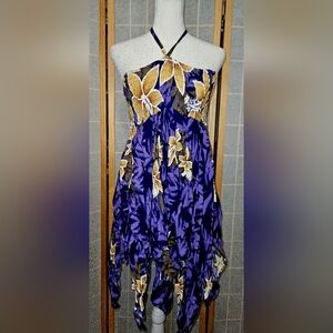 Unity Trading Hawaii Floral Purple / Yellow / Black Women's Dress Size OS